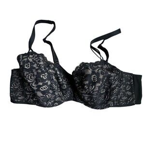Soma 40C Black Lace Enticing Lift Balconet Bra